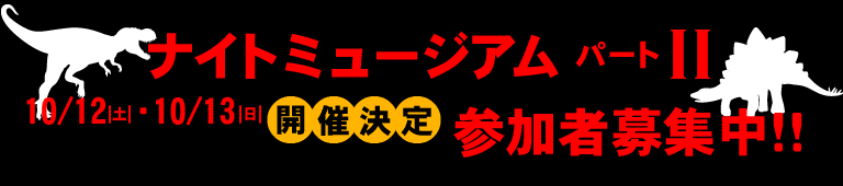 恐竜展2013ナイトミュージアム・参加者募集中